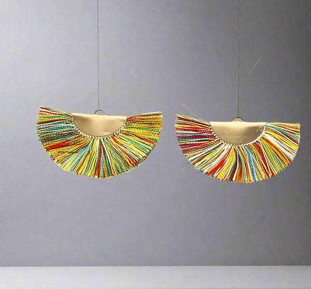 Colorful Fan-Shaped Fringe Tassels with Metal Cap - Artist Corners