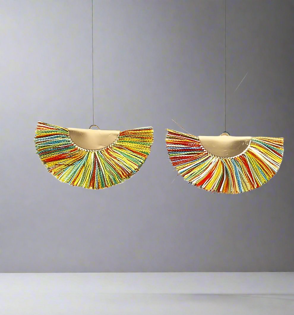 Colorful Fan-Shaped Fringe Tassels with Metal Cap - Artist Corners