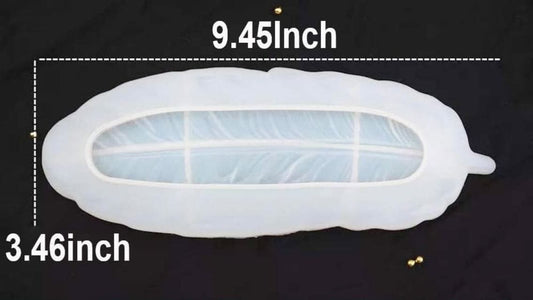 Elegant Feather Tray Resin Mold D64