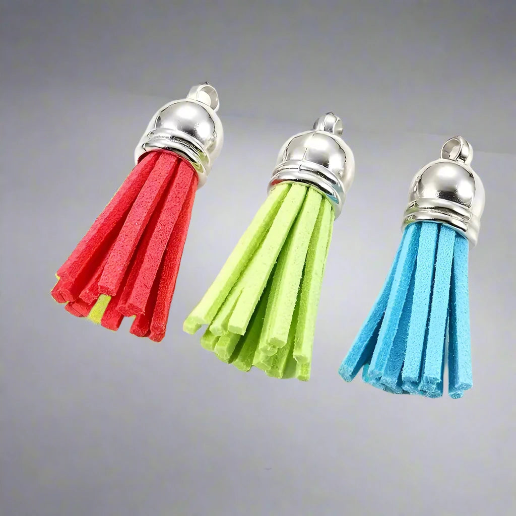 Faux Suede Tassels with Silver Cap - Artist Corners