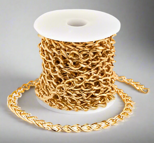 Gold/ASilver-Plated Craft Chain Roll – Versatile Link Chain for DIY Jewelry & Craft Projects - Artist Corners