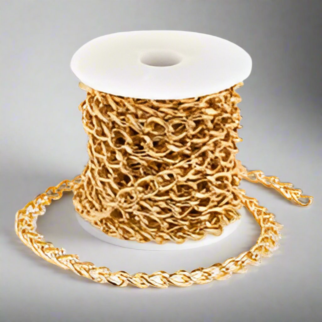 Gold/ASilver-Plated Craft Chain Roll – Versatile Link Chain for DIY Jewelry &amp; Craft Projects - Artist Corners