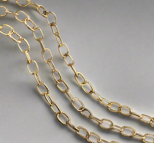 Premium Gold-Plated Oval Link Chain Roll – Elegant Jewelry Crafting Chain - Artist Corners