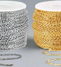 Delicate Gold/Silver-Plated Fine Link Chain Roll – Perfect for Jewelry Making - Artist Corners