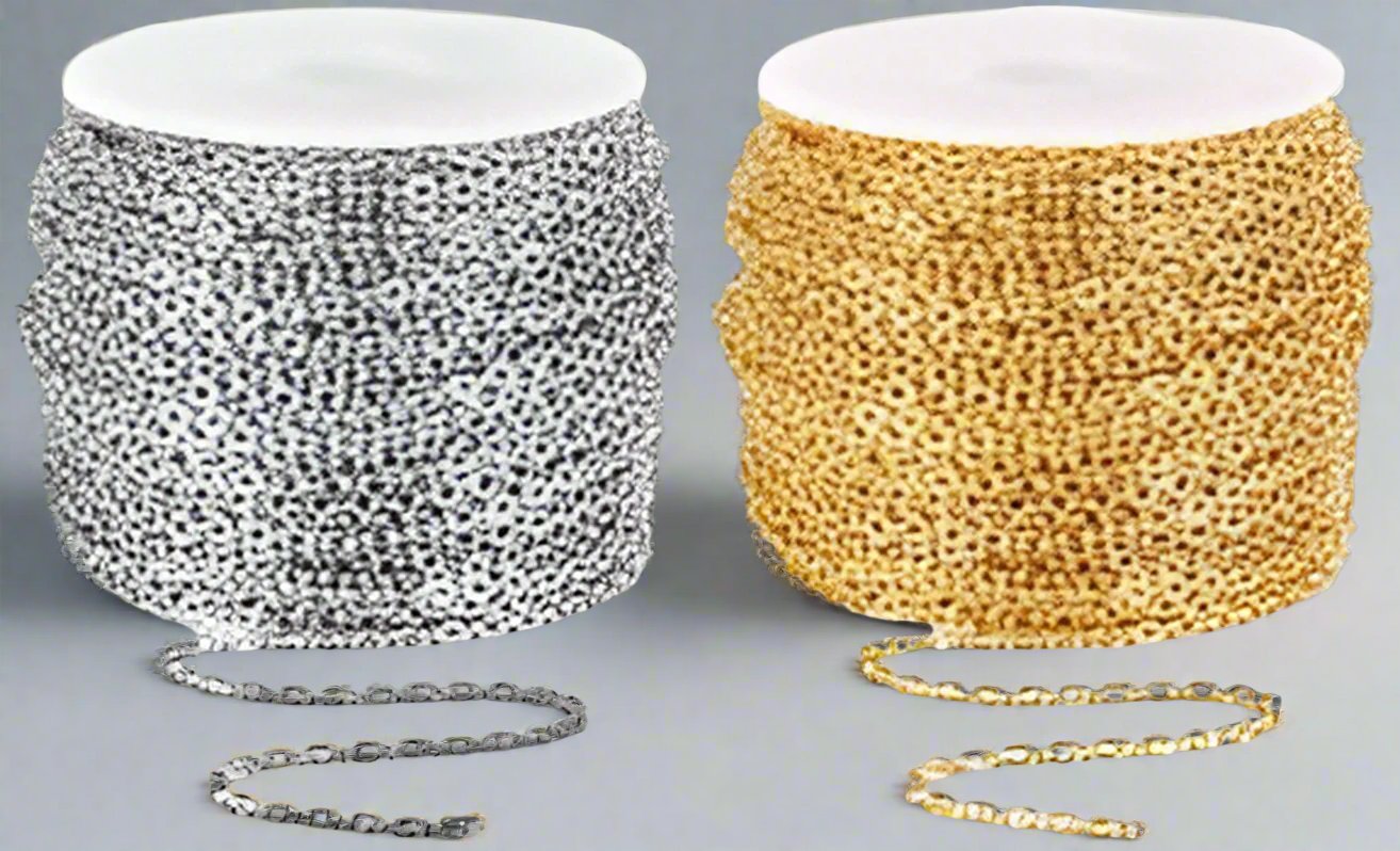 Delicate Gold/Silver-Plated Fine Link Chain Roll – Perfect for Jewelry Making - Artist Corners