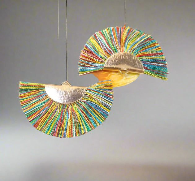 Colorful Fan-Shaped Fringe Tassels with Metal Cap - Artist Corners