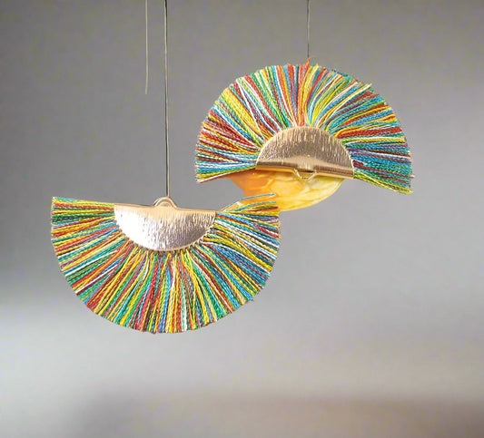 Colorful Fan-Shaped Fringe Tassels with Metal Cap - Artist Corners