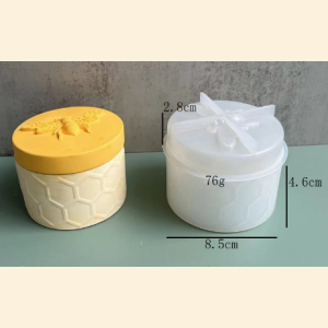 Bee Topped Round Storage Box Silicone Mold D109