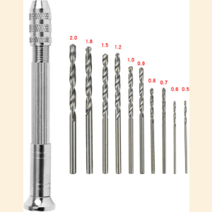 Mini Hand Drill with Micro Twist Drill Bit Set (0.5mm - 2.0mm) DRL