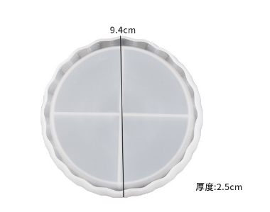 Round Divided Wavy Edge Plate Silicone Mold PLT2