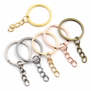 Assorted Metallic Keyring Set with Link Chains