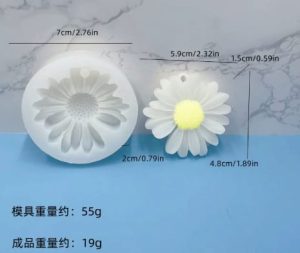 3D Daisy Floral Pendant Silicone Mold J20