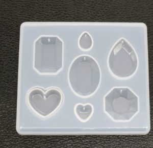 7-Cavity Faceted Gemstone Pendant Mold J25