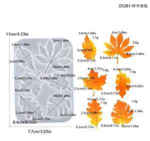 6-Cavity Botanical Leaf Pendant Silicone Mold J34