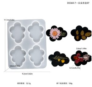 4-Cavity Cloud Pendant Silicone Mold J37