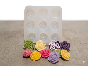 9-Cavity Rose Flower Silicone Mold 🌹D61-1