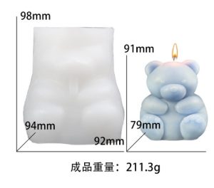 Teddy Bear 3D Candle Silicone Mold CND 1