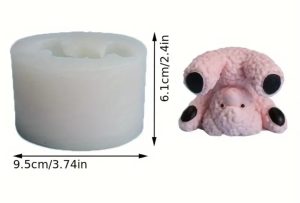 Upside-Down Curly Teddy 3D Candle Silicone Mold CND6