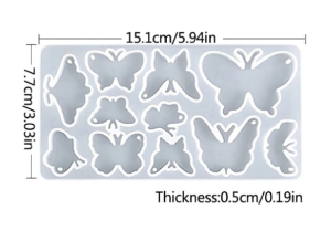 12-Cavity Butterfly Pendant Resin Mold J19