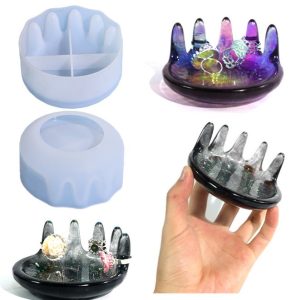 Silicone Hand-Shaped Jewelry Tray & Ring Holder Mold J82