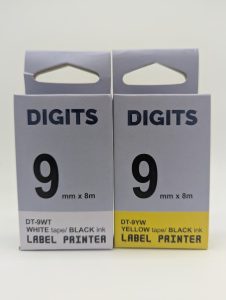 Digits Compatible Label Tape Cartridge for Label Printers –9mm