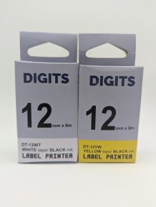 Digits Premium Compatible Label Tape Cartridge –12mm
